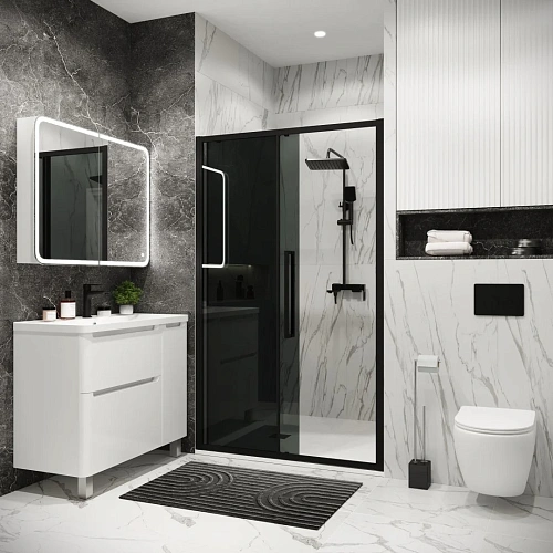 Душевая дверь GROSSMAN Cosmo 100.K33.02.110.21.10 (110x195) черный матовый, стекло тонированное Душевая дверь GROSSMAN Cosmo 100.K33.02.110.21.10 (110x195) черный матовый, стекло тонированное