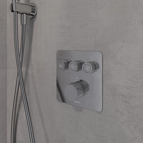 Смеситель для душа AQUAme AQM8812CR с термостатом встраиваемый, хром Смеситель для душа AQUAme AQM8812CR с термостатом встраиваемый, хром