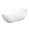 Акриловая ванна SANCOS Leaf FB20 1700x800x580, отдельностоящая, овальная, с каркасом, со сливом-переливом, донным клапаном "сlick-сlack", белый
