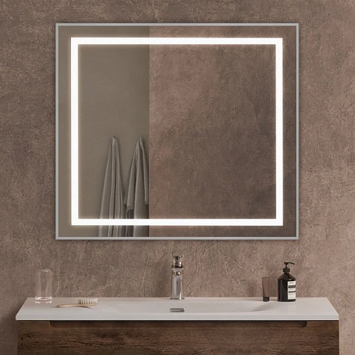 Зеркало BelBagno SPC-KRAFT-900-800-SENS-AL 900x800x32 мм с подсветкой и сенсорным выключателем Зеркало BelBagno SPC-KRAFT-900-800-SENS-AL 900x800x32 мм с подсветкой и сенсорным выключателем