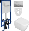 Комплект Унитаз подвесной STWORKI Ларвик 5512 безободковый с микролифтом + Система инсталляции для у 588916 Комплект Унитаз подвесной STWORKI Ларвик 5512 безободковый с микролифтом + Система инсталляции для у 588916