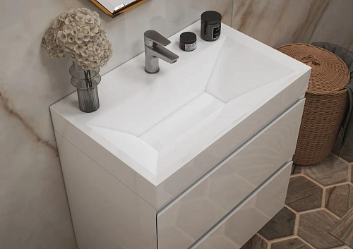 Тумба с раковиной Эстет Quadro ФР-00017329 700х450 подвесная 2 ящика Тумба с раковиной Эстет Quadro ФР-00017329 700х450 подвесная 2 ящика