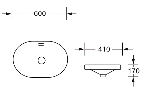 Раковина Ceruttispa CR018 600х400х170 накладная, белая, овальная, с переливом Раковина Ceruttispa CR018 600х400х170 накладная, белая, овальная, с переливом