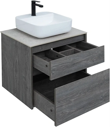 Тумба под раковину Aquanet Nova Lite 60 дуб рошелье (2 ящика) 00242577 Тумба под раковину Aquanet Nova Lite 60 дуб рошелье (2 ящика) 00242577