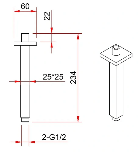 Кронштейн верхнего душа VENTAS S BLACK потолочный, 20 см, черный матовый 074012 Кронштейн верхнего душа VENTAS S BLACK потолочный, 20 см, черный матовый 074012
