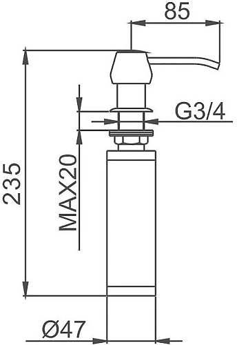 Дозатор жидкого мыла Haiba HB405 для кухонной мойки металл Дозатор жидкого мыла Haiba HB405 для кухонной мойки металл