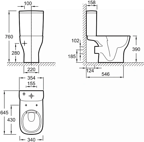 Унитаз напольный Jacob Delafon Struktura безободковый (чаша) UJX102-00 Унитаз напольный Jacob Delafon Struktura безободковый (чаша) UJX102-00