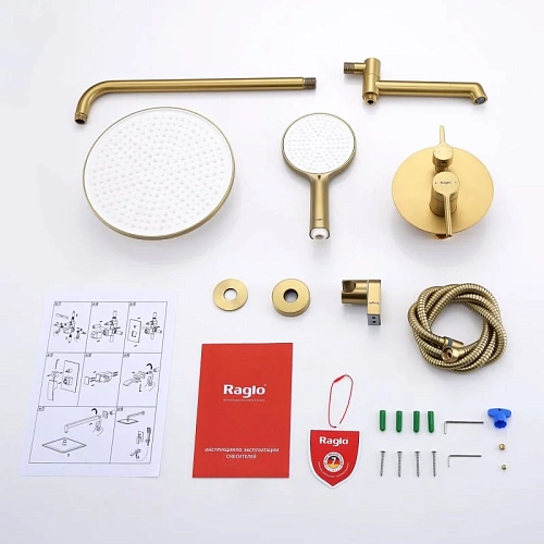 Душевая система Raglo R20.27.03 встраиваемая, сатин золотой Душевая система Raglo R20.27.03 встраиваемая, сатин золотой