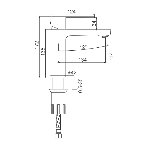 Смеситель для раковины Splenka S222.10.05, сатин Смеситель для раковины Splenka S222.10.05, сатин