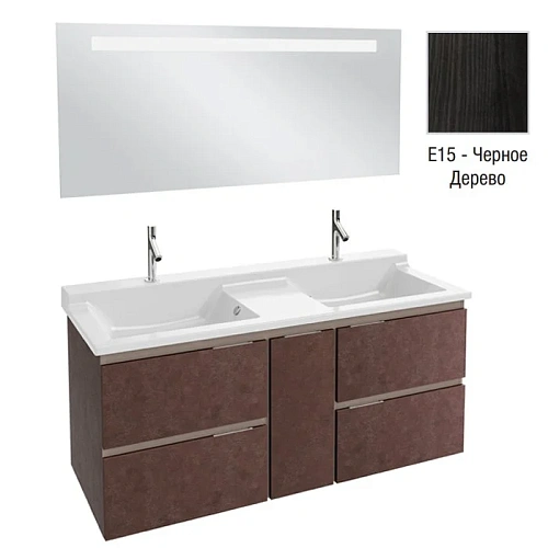 Комплект мебели 140 см Jacob Delafon Soprano , черное дерево, зеркало с подсветкой, без перелива, 4 EB1420-NF+EXJ112-00+EB1335-E15 Комплект мебели 140 см Jacob Delafon Soprano , черное дерево, зеркало с подсветкой, без перелива, 4 EB1420-NF+EXJ112-00+EB1335-E15