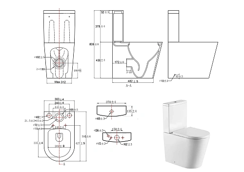 Унитаз напольный Aquatek ОБЕРОН AQ1273ST-00 с бачком и сиденьем микролифт, белый Унитаз напольный Aquatek ОБЕРОН AQ1273ST-00 с бачком и сиденьем микролифт, белый
