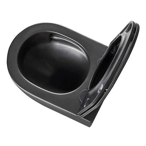 Унитаз подвесной Lemark GLAZER, безободковый с сиденьем микролифт, смыв торнадо,черный матовый 9612004 Унитаз подвесной Lemark GLAZER, безободковый с сиденьем микролифт, смыв торнадо,черный матовый 9612004