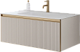 Тумба под раковину Armadi Art QUATRO 1 100CM рифл CASHMERE FUGA профиль MATT GOLD с подсветкой 790-M1-100-CM-RIB-MG-LED Тумба под раковину Armadi Art QUATRO 1 100CM рифл CASHMERE FUGA профиль MATT GOLD с подсветкой 790-M1-100-CM-RIB-MG-LED
