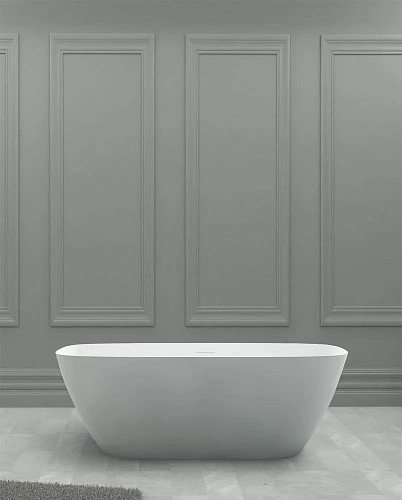 Ванна отдельностоящая ABBER AS9612-1.7 170x72 универсальная, белая матовая, искусственный камень Ванна отдельностоящая ABBER AS9612-1.7 170x72 универсальная, белая матовая, искусственный камень