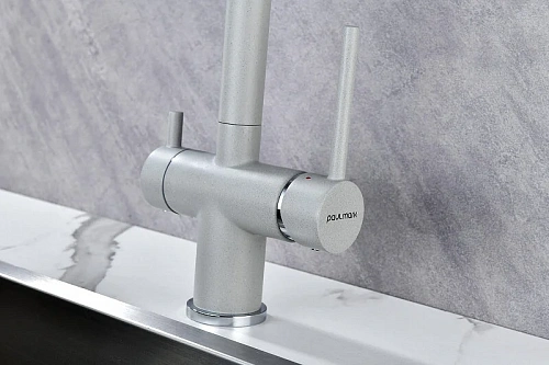 Смеситель для кухни Paulmark SERPENTINE серый дым Se213222-GRS Смеситель для кухни Paulmark SERPENTINE серый дым Se213222-GRS