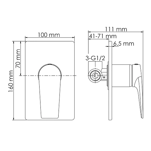 Смеситель для душа WasserKRAFT Glan 6651 черный Смеситель для душа WasserKRAFT Glan 6651 черный
