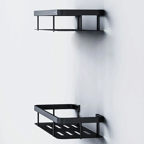 Полка AM.PM Sense L A7453222 прямая, двухъярусная, черный Полка AM.PM Sense L A7453222 прямая, двухъярусная, черный