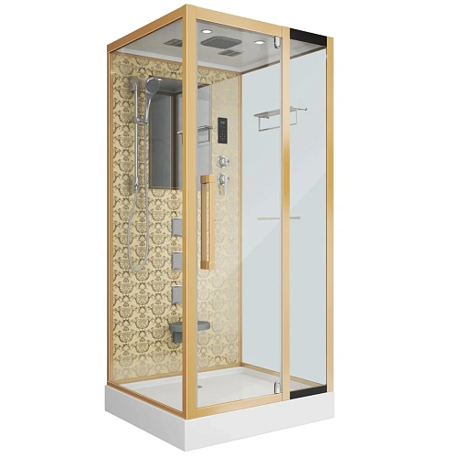 Душевая кабина Niagara Luxe NG-7714G (1000x900х2150) низкий поддон стенки золото Душевая кабина Niagara Luxe NG-7714G (1000x900х2150) низкий поддон стенки золото