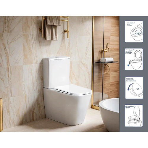 Унитаз напольный Ceruttispa MANLIO Tornado CT10618 безободковый, сиденье микролифт Унитаз напольный Ceruttispa MANLIO Tornado CT10618 безободковый, сиденье микролифт