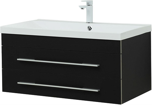 Тумба под раковину Aquanet Верона 90 New черный матовый 00272429 Тумба под раковину Aquanet Верона 90 New черный матовый 00272429