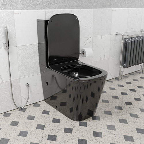 Унитаз напольный CeramaLux NS-2170-18 черный с крышкой микролифт Унитаз напольный CeramaLux NS-2170-18 черный с крышкой микролифт