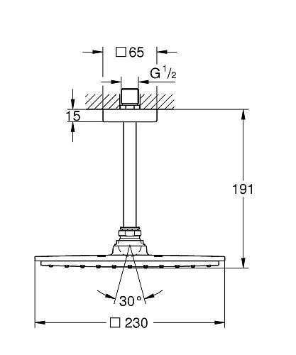 Верхний душ GROHE Rainshower Allure, диаметр 210 мм, Кронштейн верхнего душа, хром (26065000) Верхний душ GROHE Rainshower Allure, диаметр 210 мм, Кронштейн верхнего душа, хром (26065000)