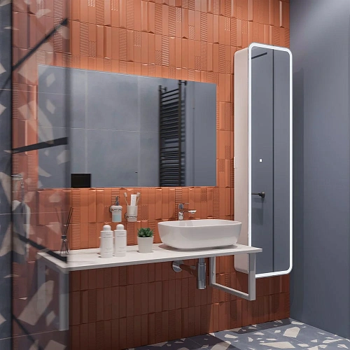 Комплект мебели DIWO Элиста 120 белый мрамор, с раковиной Moduo 50 Square 555797 Комплект мебели DIWO Элиста 120 белый мрамор, с раковиной Moduo 50 Square 555797