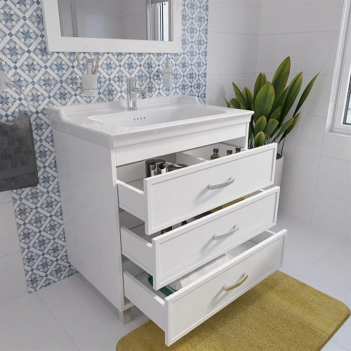 Тумба с раковиной STWORKI Хальмстад 80 белая 505658 Тумба с раковиной STWORKI Хальмстад 80 белая 505658