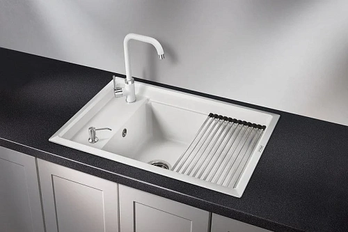 Кухонная мойка Granula KS-7305, АРКТИК (БЕЛЫЙ), кварц 730х510 Кухонная мойка Granula KS-7305, АРКТИК (БЕЛЫЙ), кварц 730х510