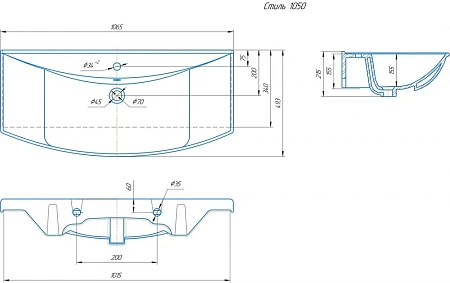 Раковина Kirovit Стиль 105 446766 Раковина Kirovit Стиль 105 446766