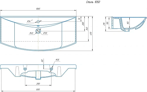 Раковина Kirovit Стиль 105 446766 Раковина Kirovit Стиль 105 446766