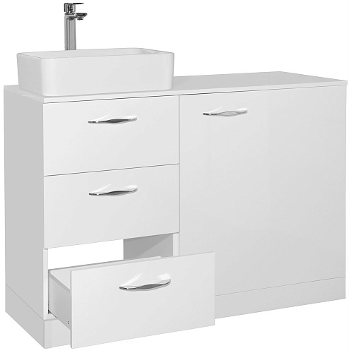 Тумба под раковину Style Line Берн 120 Plus со столешницей под стиральную машину белая ЛС-000010046 Тумба под раковину Style Line Берн 120 Plus со столешницей под стиральную машину белая ЛС-000010046