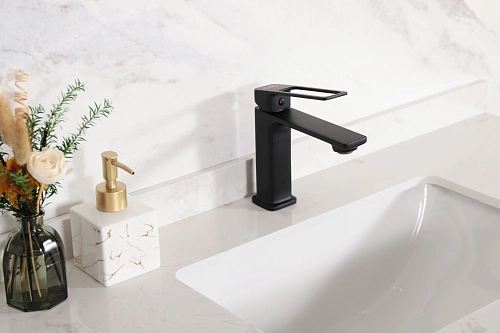 Смеситель для раковины Gid Niagara L057-BM-K L057BMK черный матовый Смеситель для раковины Gid Niagara L057-BM-K L057BMK черный матовый