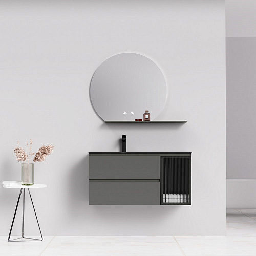 Тумба с раковиной Orans BC-2055-1000L основной шкаф цвет:MFC085,раковина art marble(matte black) (10 2055100L Тумба с раковиной Orans BC-2055-1000L основной шкаф цвет:MFC085,раковина art marble(matte black) (10 2055100L