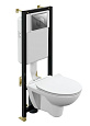 Комплект унитаза Cersanit PARVA (A64231) инсталляции BLACK и клавиши смыва LEON пластик хром 64231 Комплект унитаза Cersanit PARVA (A64231) инсталляции BLACK и клавиши смыва LEON пластик хром 64231