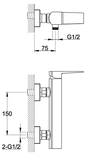 Смеситель для душа BelBagno ARLIE ARL-ESDM-CRM хром Смеситель для душа BelBagno ARLIE ARL-ESDM-CRM хром