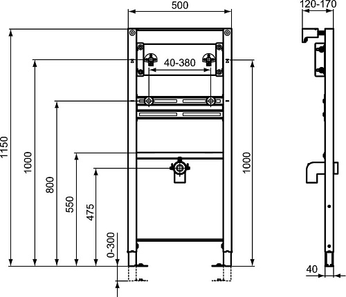Инсталляция для раковины Ideal Standard PROSYS R016167 Инсталляция для раковины Ideal Standard PROSYS R016167