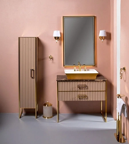 Зеркало Boheme MONACO с подсветкой 70x110 см глянец капучино + золото 566-CPG Зеркало Boheme MONACO с подсветкой 70x110 см глянец капучино + золото 566-CPG