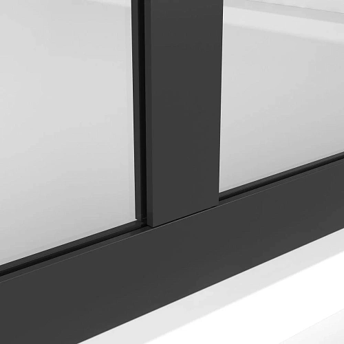 Душевая перегородка Niagara Nova NG-686-90BLACK (90x195) черный матовый, стекло прозрачное с рисунком Душевая перегородка Niagara Nova NG-686-90BLACK (90x195) черный матовый, стекло прозрачное с рисунком