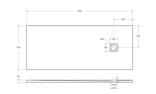 Душевой поддон BelBagno UNO TRAY-MR-UNO-AH-170/70-35-W-CR 1700x700 из искусственного мрамора в комплекте с сифоном белый Душевой поддон BelBagno UNO TRAY-MR-UNO-AH-170/70-35-W-CR 1700x700 из искусственного мрамора в комплекте с сифоном белый