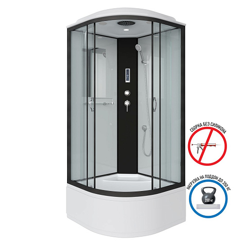 Душевая кабина Niagara Classic NG-6707-14P (800х800х2150) высокий поддон (40см) стекло прозрачное черные профиля 67071414P Душевая кабина Niagara Classic NG-6707-14P (800х800х2150) высокий поддон (40см) стекло прозрачное черные профиля 67071414P