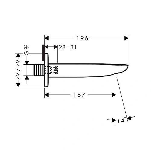Излив hansgrohe Puravida для ванны 15412400 Излив hansgrohe Puravida для ванны 15412400