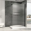 Душевая перегородка ABBER Immer Offen AG61091R8 90 см универсальная, профиль черный, стекло рифленое Душевая перегородка ABBER Immer Offen AG61091R8 90 см универсальная, профиль черный, стекло рифленое
