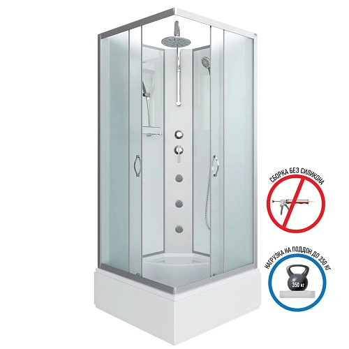 Душевая кабина Niagara Classic NG-1108-14BKTG (900х900х2100) средний поддон (26см) стекло матовое с полкой 11081424BKTG Душевая кабина Niagara Classic NG-1108-14BKTG (900х900х2100) средний поддон (26см) стекло матовое с полкой 11081424BKTG