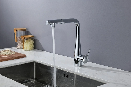 Смеситель для кухни AQUAme Cucina AQM9902CR с выдвижным изливом, хром Смеситель для кухни AQUAme Cucina AQM9902CR с выдвижным изливом, хром