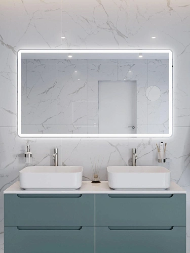 Зеркало BelBagno SPC-MAR-1400-800-LED-TCH-LNZ с подсветкой и встроенной линзой 3-х кратного увеличения Зеркало BelBagno SPC-MAR-1400-800-LED-TCH-LNZ с подсветкой и встроенной линзой 3-х кратного увеличения