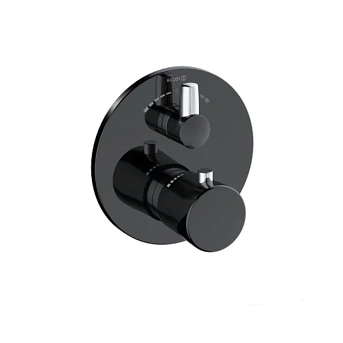 Смеситель для ванны Kludi BALANCE 528108775 термостатический, черный матовый/хром Смеситель для ванны Kludi BALANCE 528108775 термостатический, черный матовый/хром