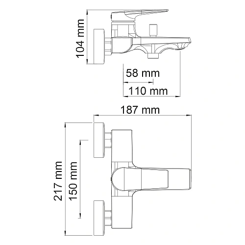 Смеситель для ванны WasserKRAFT Lopau 3201 хром Смеситель для ванны WasserKRAFT Lopau 3201 хром