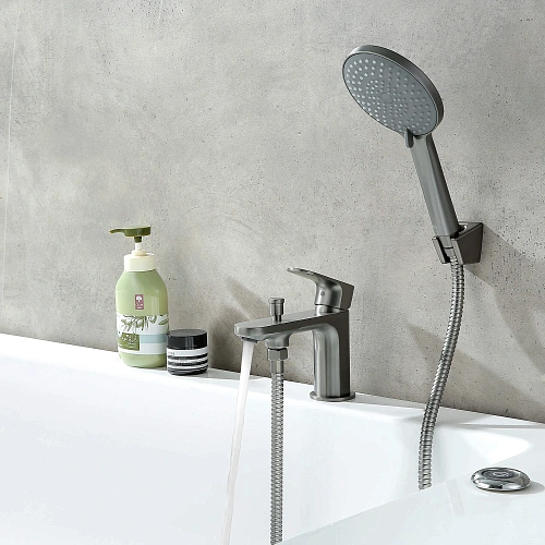 Смеситель на борт ванны Aquatek АЛЬФА AQ1944BGM оружейная сталь Смеситель на борт ванны Aquatek АЛЬФА AQ1944BGM оружейная сталь