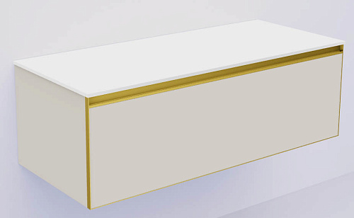 Тумба под раковину Armadi Art QUATRO 790-M1-120-CM-MG-LED 120 см тумба CASHMERE профиль MATT GOLD Тумба под раковину Armadi Art QUATRO 790-M1-120-CM-MG-LED 120 см тумба CASHMERE профиль MATT GOLD